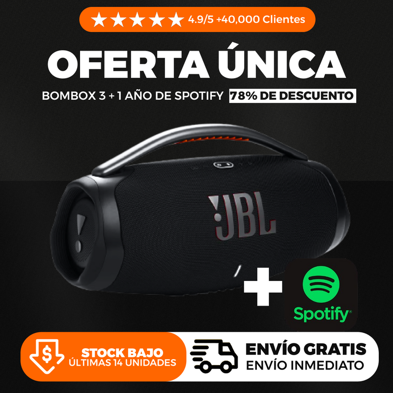 KIT 2025 - JBL BOOMBOX 3 + SUSCRIPCIÓN DE 1 AÑO A SPOTIFY l  PROMOCION CIERRE DE LA TIENDA - ENVÍO GRATIS